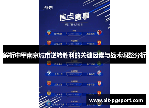 解析中甲南京城市逆转胜利的关键因素与战术调整分析