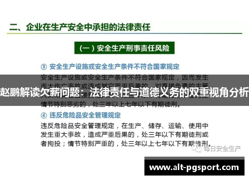 赵鹏解读欠薪问题:法律责任与道德义务的双重视角分析 赵鹏解读欠薪问题:法律责任与道德义务的双重视角分析
