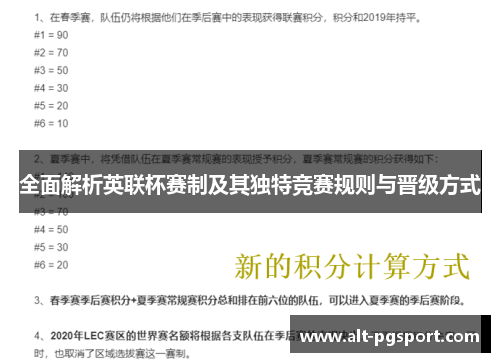 全面解析英联杯赛制及其独特竞赛规则与晋级方式