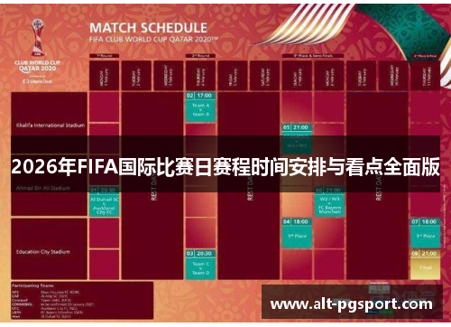 2026年FIFA国际比赛日赛程时间安排与看点全面版